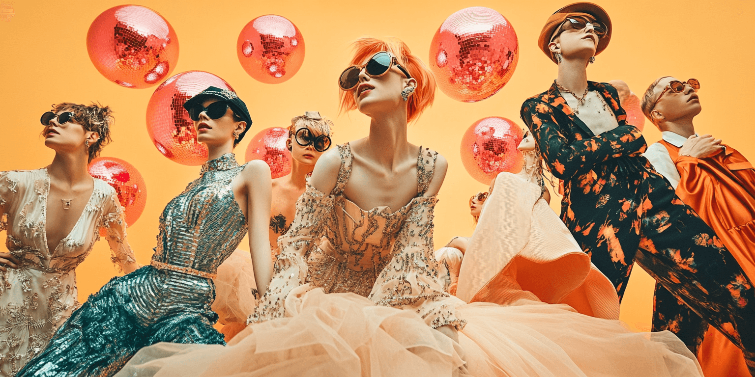 Frauen und Diskokugeln